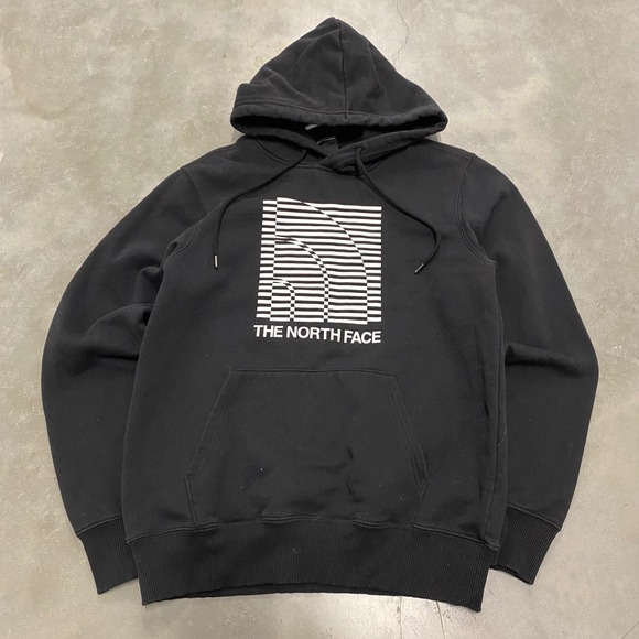 The North Face Black Graphic Hoodie Mens Size Small Pullover Sweatshirt